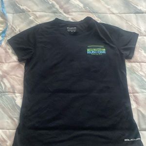 NYRR Run as One micro polyester women’s running shirt. Black